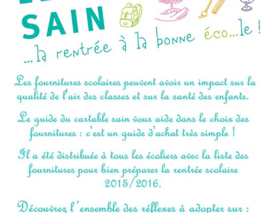 Le poster du « cartable sain » est affiché dans toutes les écoles de Floirac©ADEME