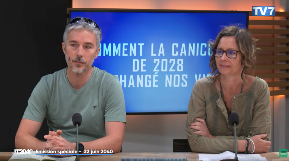 Un JT fictif qui revient sur la « super-canicule » de 2028