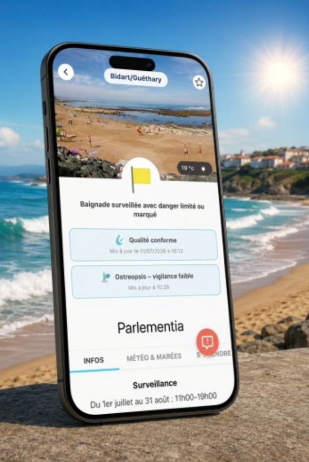 L’application Kalilo permet d’informer les usagers sur les plages surveillées de la côte basque