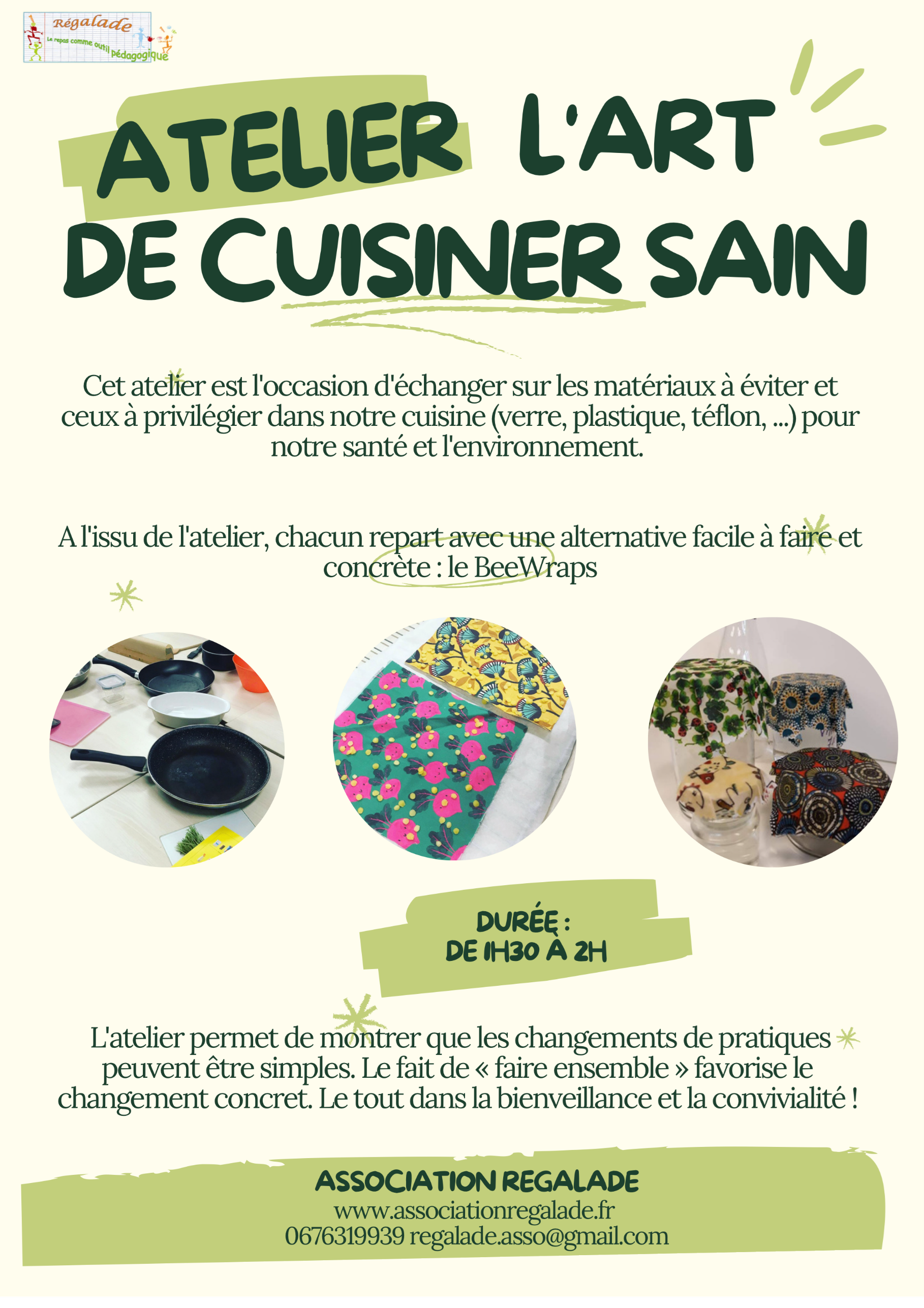 L’association Régalade propose un atelier de sensibilisation de deux heures pour faire le point sur des matériaux et revêtements ainsi que les modes de cuisson @ Regalade